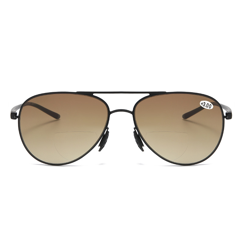 Gradient Tinted  TR90 Bifocal Reading Sunglasses for Men, Sun Readers Glasses Mirrored Shades UV400 +2.50