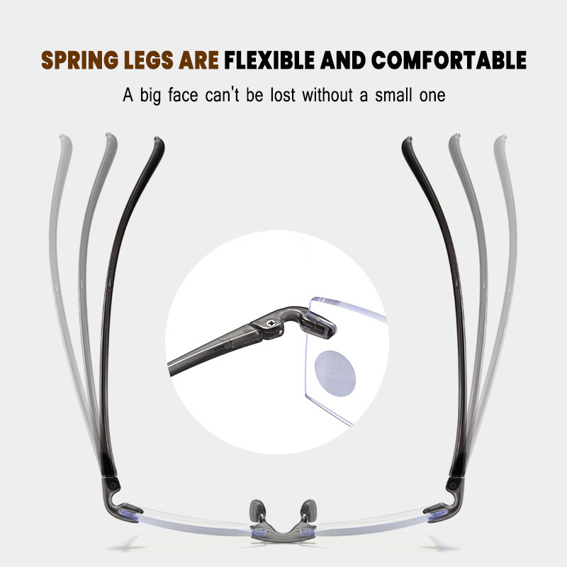 Rimless Reading Glasses for Men Women Blue Light Blocking Readers