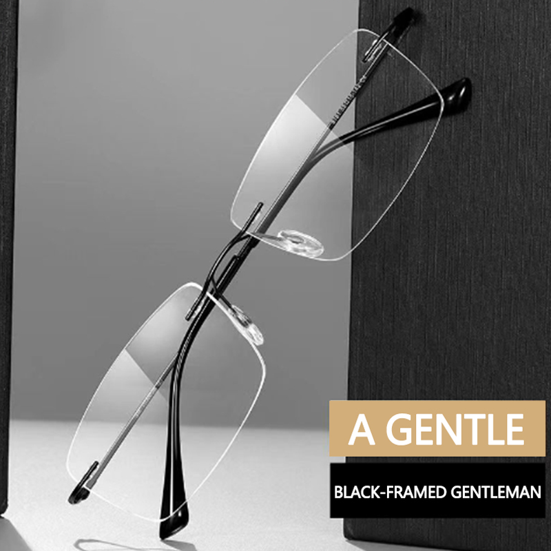 Wholesale Rimless Superelastic flexible leg fashion business style reading glasses