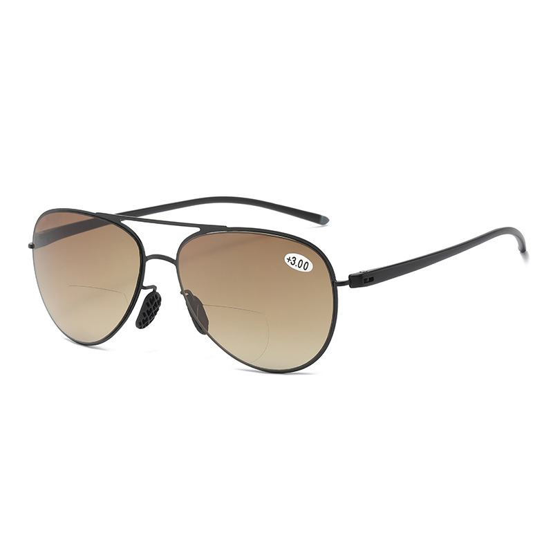 Gradient Tinted  TR90 Bifocal Reading Sunglasses for Men, Sun Readers Glasses Mirrored Shades UV400 +2.50