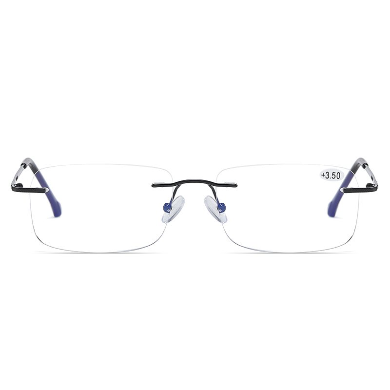 Rimless Bifocal Reading Glasses for Men Woman, Blue Light Blocking Computer Readers,Anti UV Ray/Eye Strain/Glare