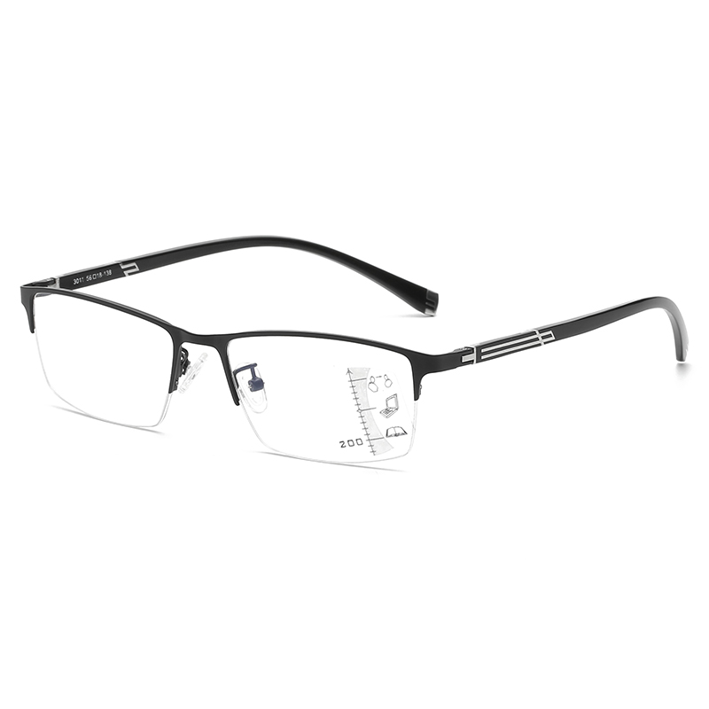 Anti Blue Light Half Frame Photochromic Transition Multifocal Progressive Ajustable Lens Reading Glasses