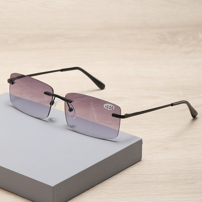 Reading Sunglasses for Women Men with Full Lens Readers - 2 IN 1 Tinted Outdoor Rimless Reading Glasses UV Sun Eyeglasses