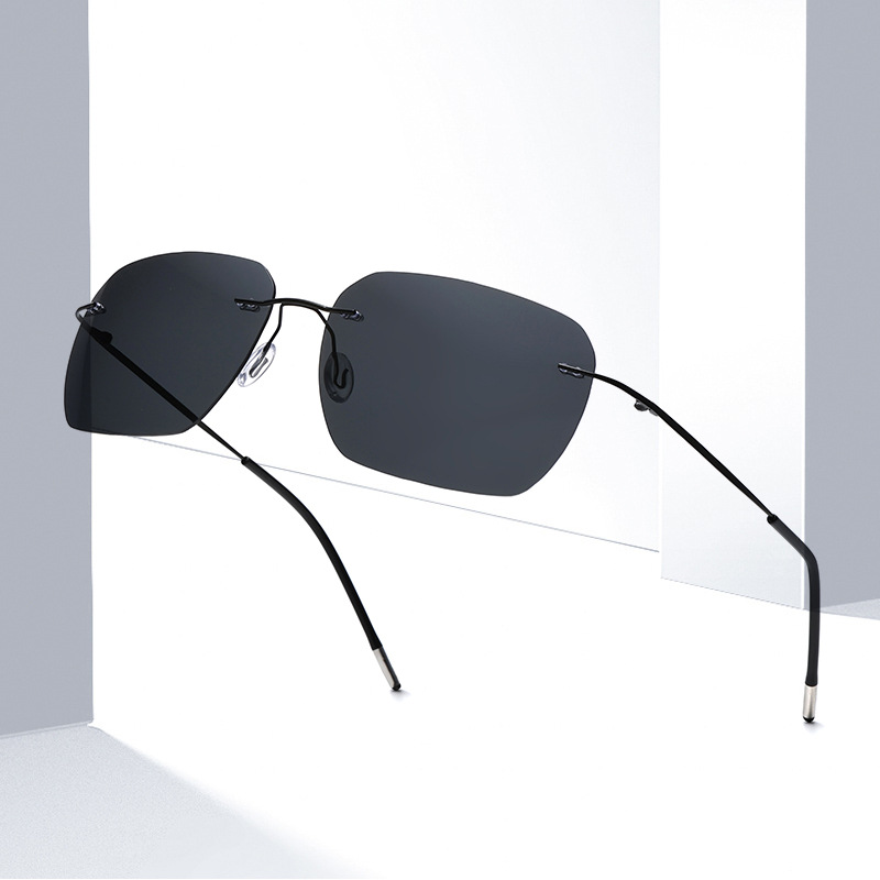 Rimless Photochromic Driving Glasses Day and Night 2 in 1 Polarized Sunglasses Anti-Glare UV Protection for Men Women