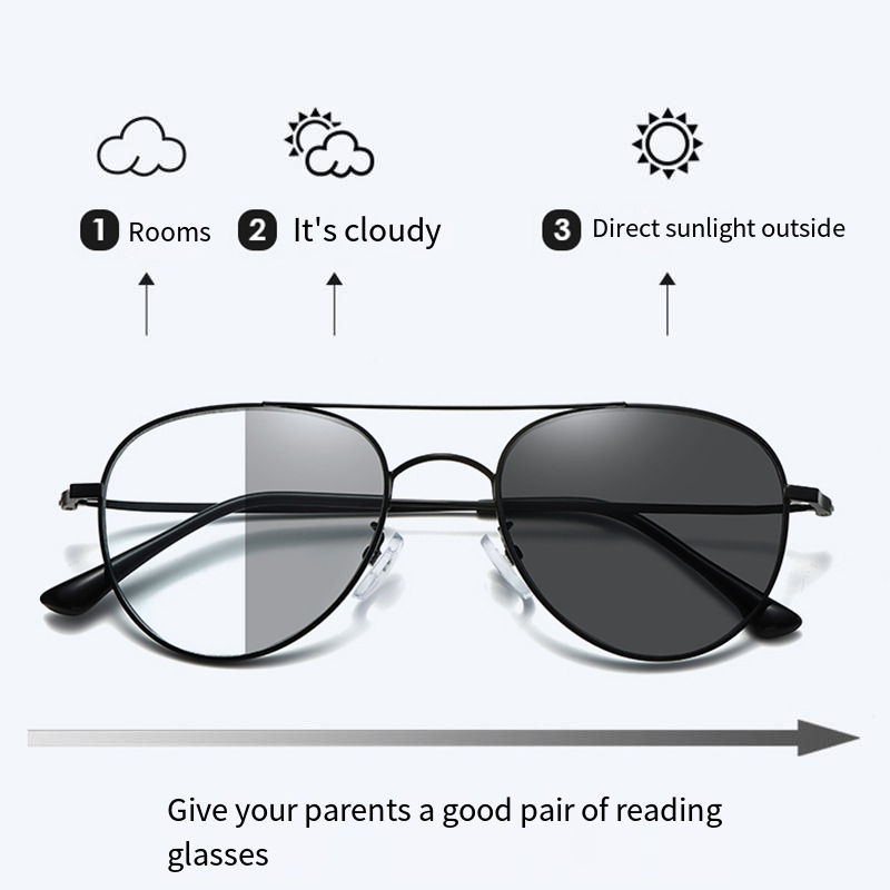 Durable Photochromic Blue Light Blocking Glasses Progressive Multifocal Presbyopic Glasses