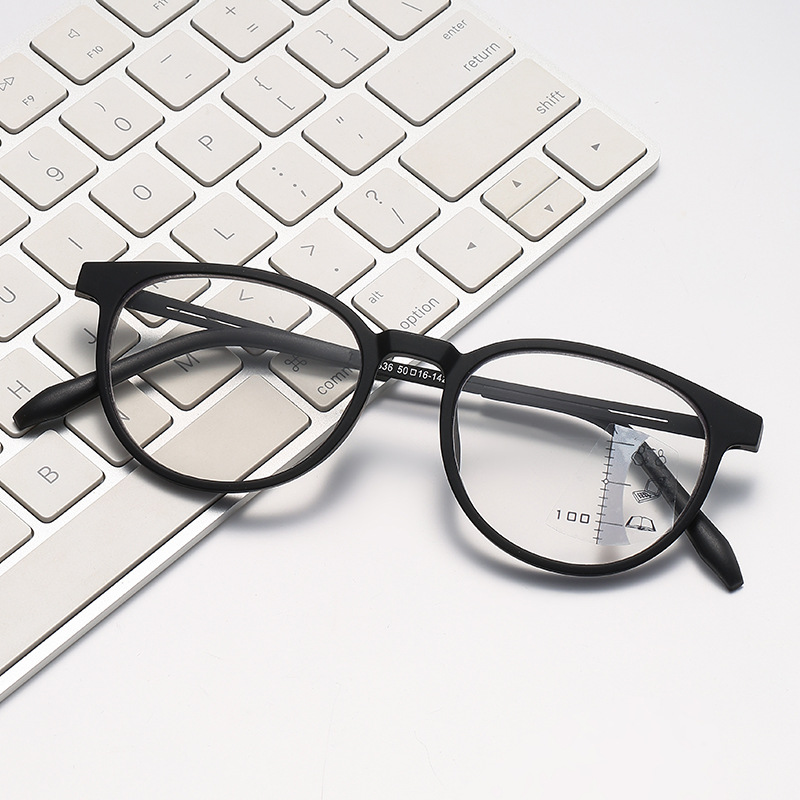 TR90 Full Frame Eyewear Transition Photochromic And Anti-blue Reading Glasses Progressive Lenses Glasses