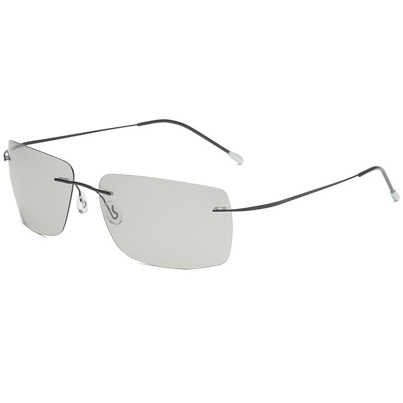 Rimless Polarized Photochromic Sunglasses for Men - UV Protection and Lightweight Sun Glasses for Driving Fishing