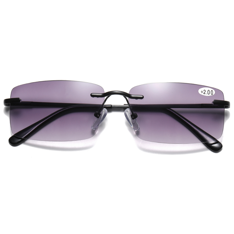 Reading Sunglasses for Women Men with Full Lens Readers - 2 IN 1 Tinted Outdoor Rimless Reading Glasses UV Sun Eyeglasses