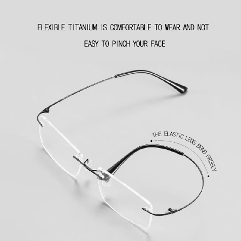Wholesale Rimless Superelastic flexible leg fashion business style reading glasses