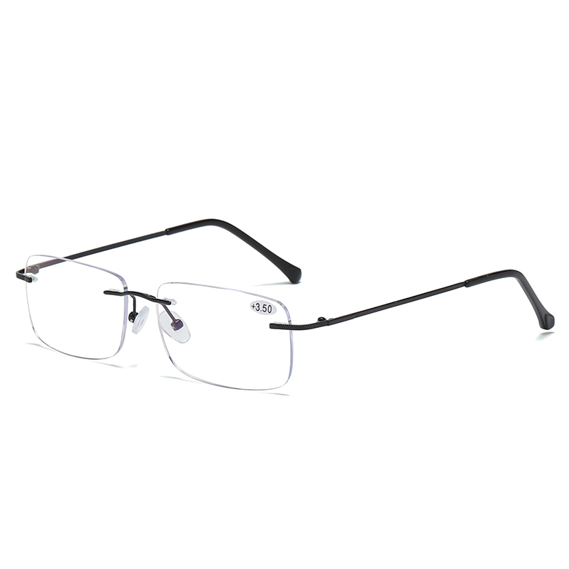 Rimless Bifocal Reading Glasses for Men Woman, Blue Light Blocking Computer Readers,Anti UV Ray/Eye Strain/Glare