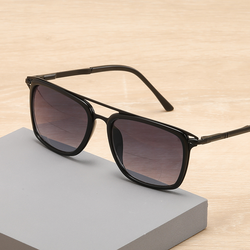 Classic Bifocal Reading Glasses TR90  Frame Gradient Sunglasses Readers for Man Shades UV400