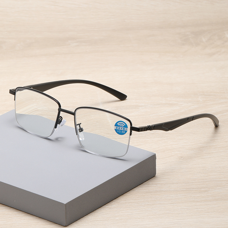 Eyewear Unisex tr90 Multifocal Progressive Photochromic Anti Blue Light Glasses See Far Near Reading Glasses