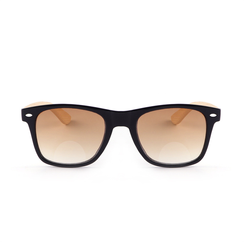 Bifocal Reading Sunglasses for Women Retro Style UV400 Sun Protection Outdoors Bamboo Wood Temple Readers Eyewear