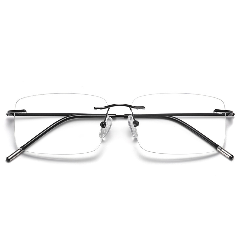 Photochromic Progressive Multifocal Reading Glasses Men Women Blue Light Blocking Rimless Transition Glasses Diamond Cut  Multifocus Readers Anti Eye Strain Eyeglasses(Black, 1.50 Magnification)