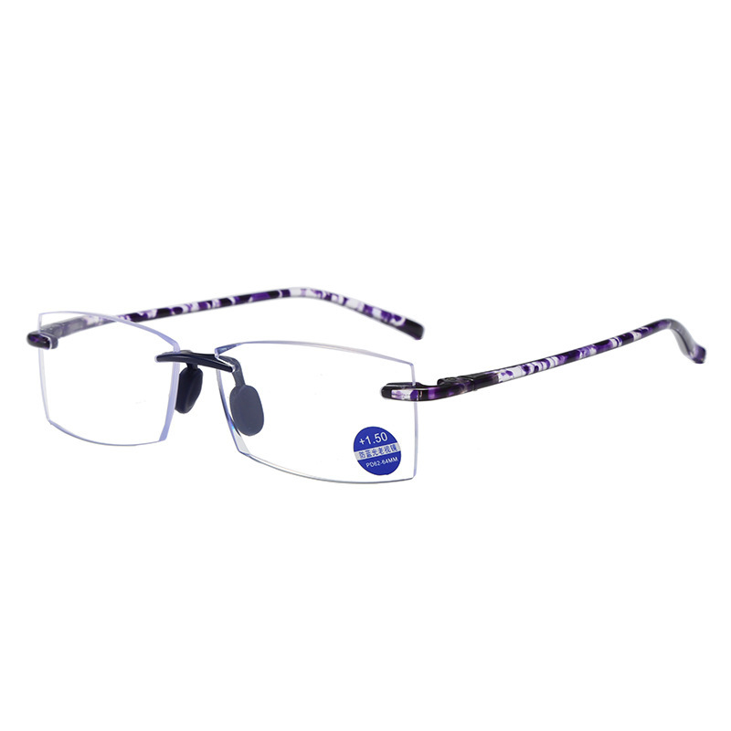 Rimless Reading Glasses for Men Women Blue Light Blocking Readers