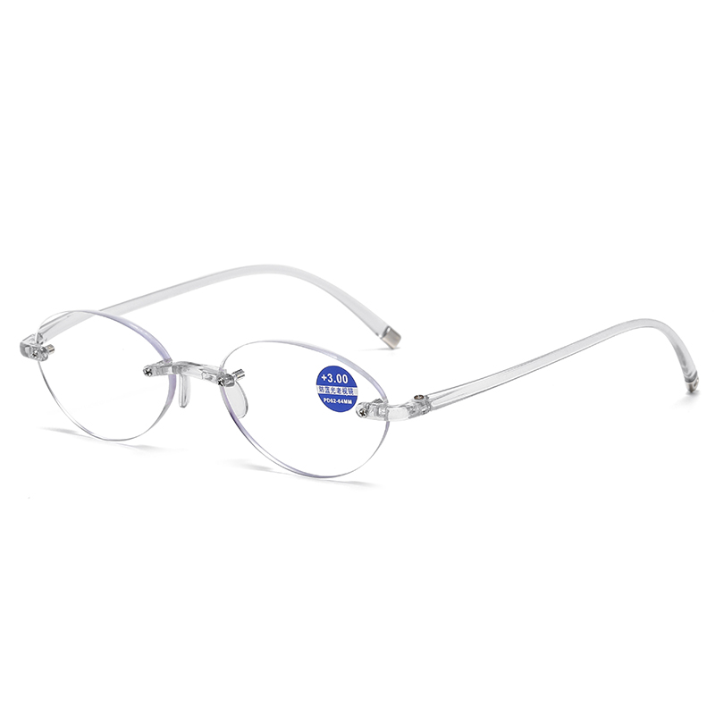 Rimless Reading Glasses Blue Light Blocking Anti Eyestrain Computer Reading Glasses for Women Readers