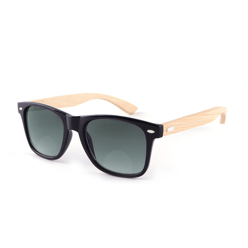 Bifocal Reading Sunglasses for Women Retro Style UV400 Sun Protection Outdoors Bamboo Wood Temple Readers Eyewear
