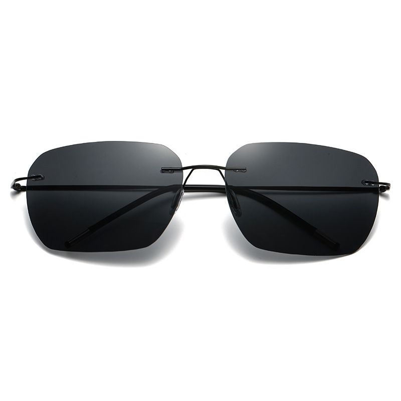 Rimless Photochromic Driving Glasses Day and Night 2 in 1 Polarized Sunglasses Anti-Glare UV Protection for Men Women
