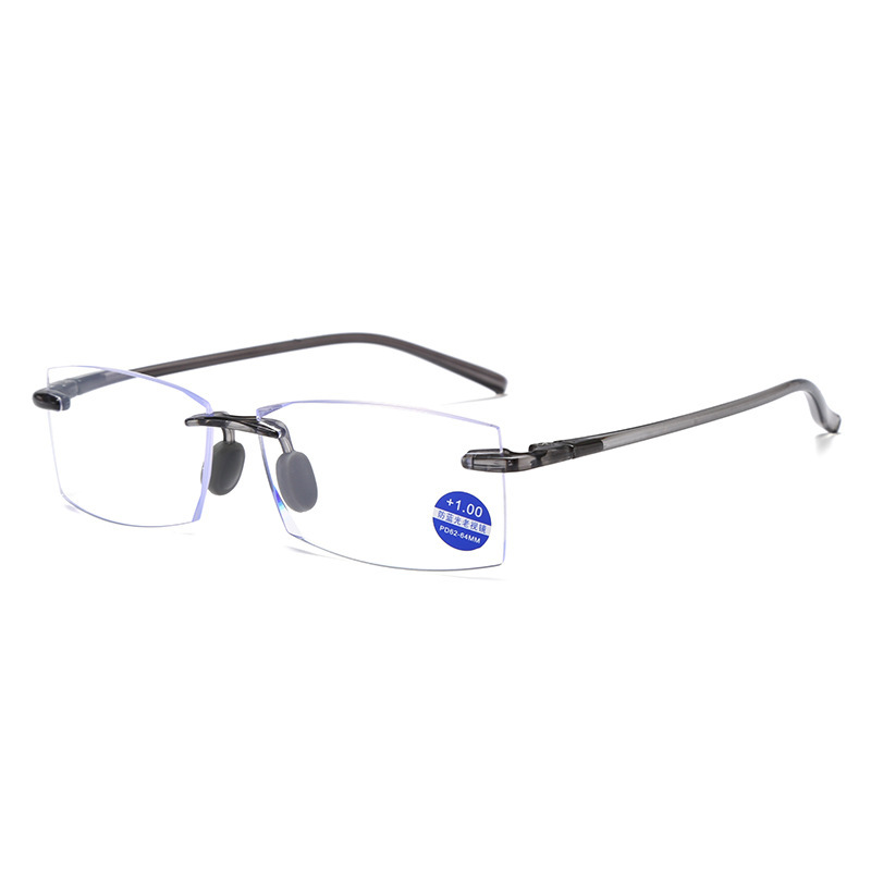 Rimless Reading Glasses for Men Women Blue Light Blocking Readers