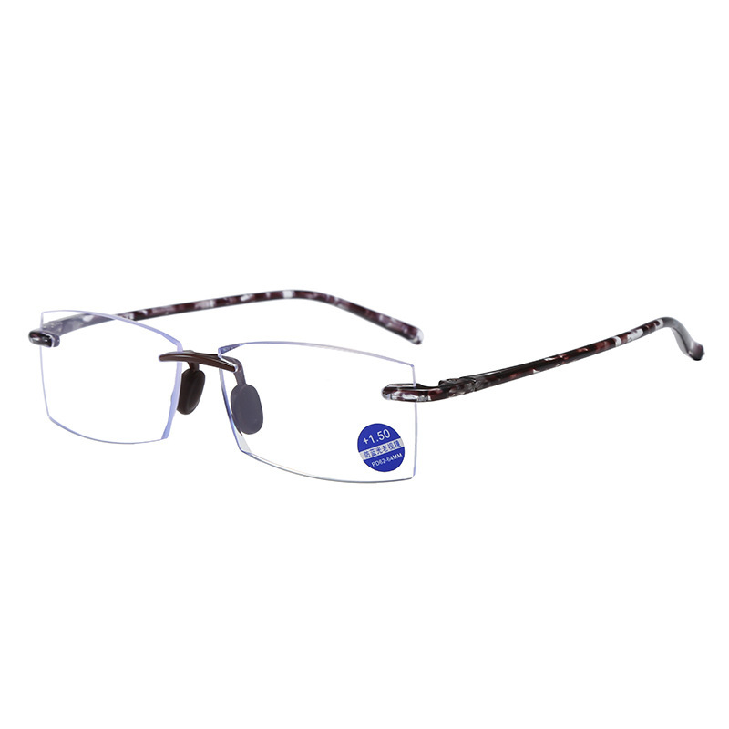 Rimless Reading Glasses for Men Women Blue Light Blocking Readers