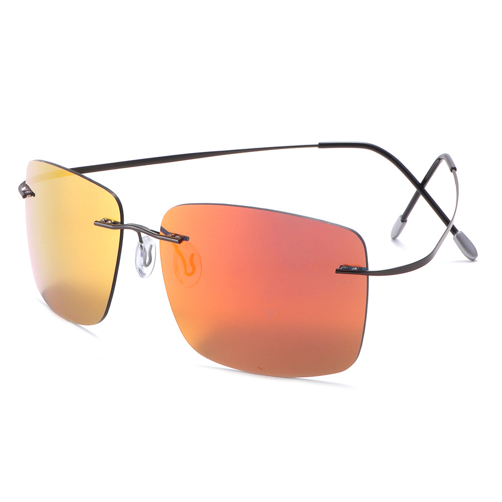 Hot New Square Fashion Men Women Lightweight Metal Rimless Glasses Night Vision Sunglasses